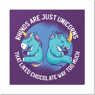 Rhinos Are Just Unicorns Graphic Tee Posters and Art